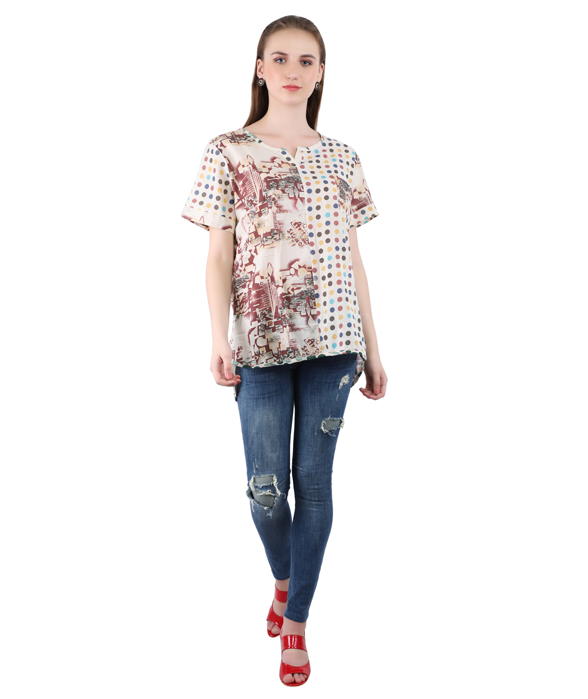 Swag  Imported  Streachable Fabric Cotton Top For Women