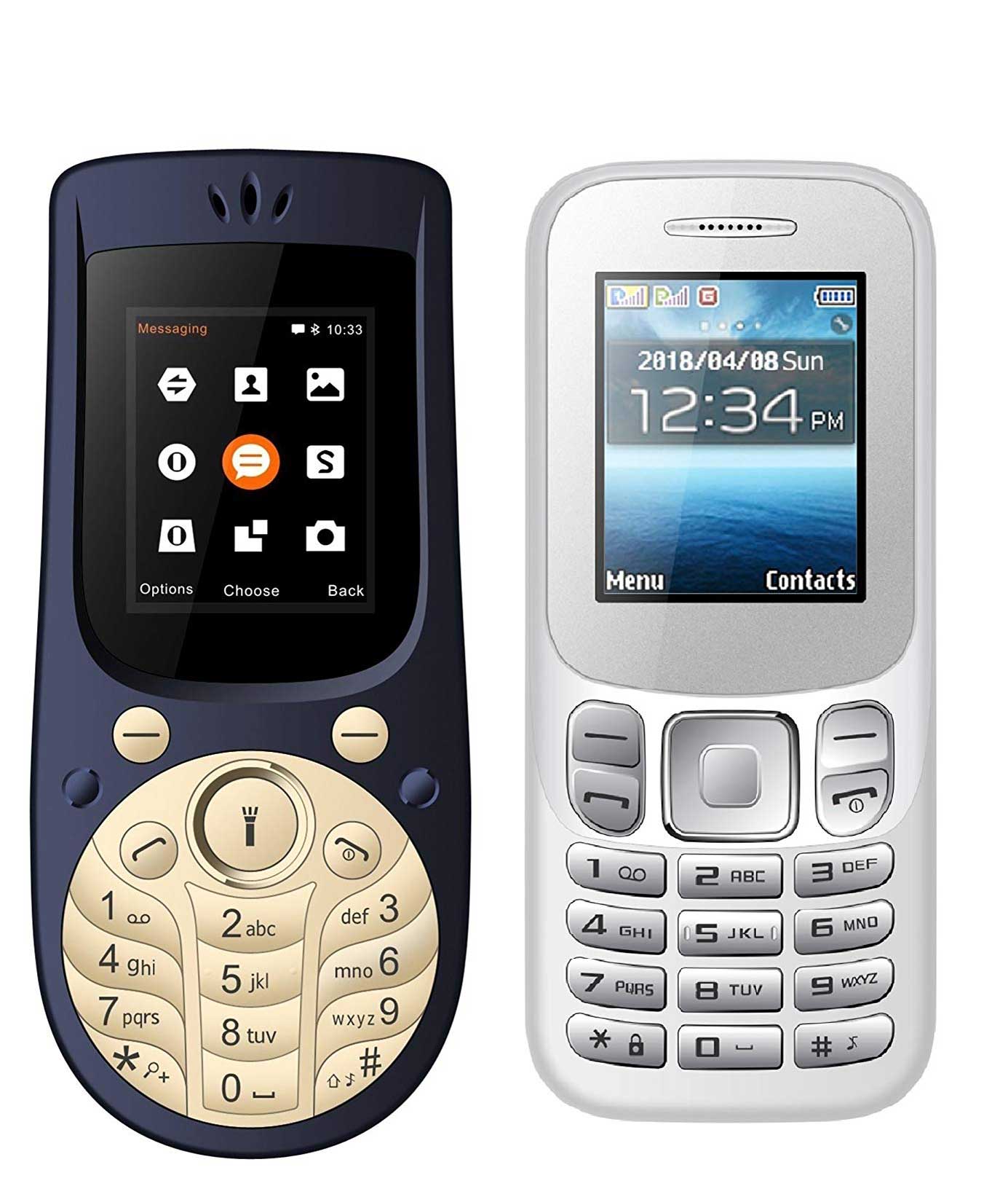 IKALL 1.8 inch Mobile Combo of K16 and K18 (White and Dark Blue)