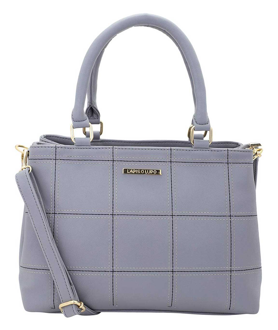 Lapis O Lupo Sewing Embroidery Women Handbag (Grey)