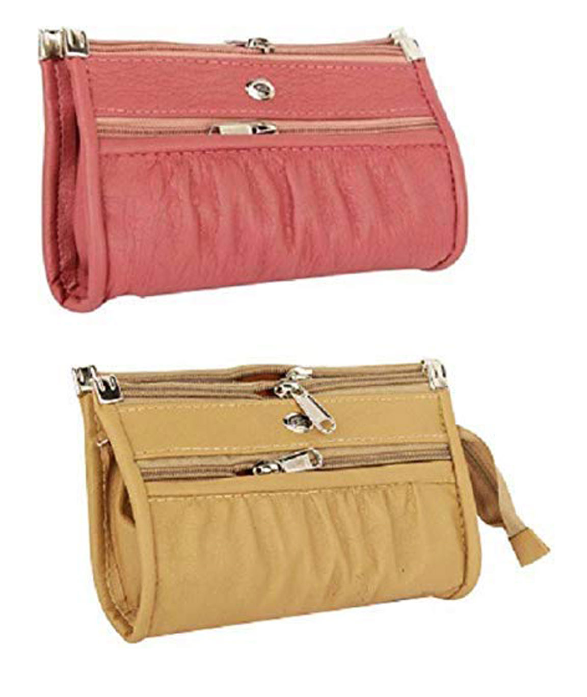 DN Enterprises Womens Wallet/Clutch/Hand Bag/Attractive Casual Purse for Ladies/Girls Combo of 2(beige-pink)