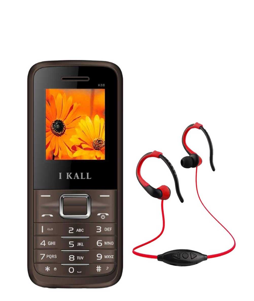 IKALL Mobile (64MB) with Mp3/FM Player Neckband Combo (Brown)