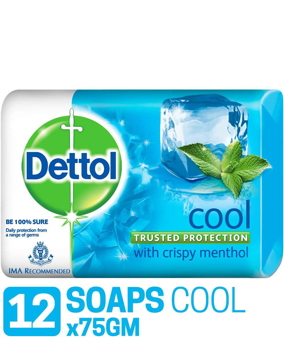 Dettol Cool Soap - 75 gm (Pack of 12)