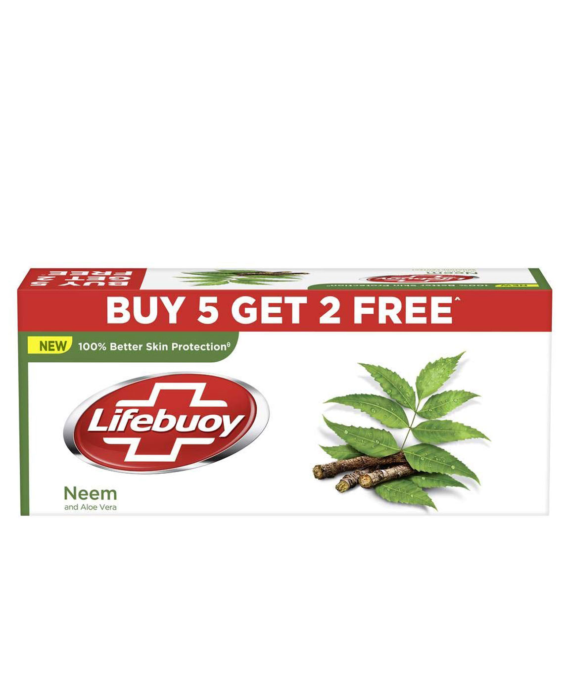 Lifebuoy Neem Soap, 125 gm (Pack of 7) with (Buy 5 Get 2 Free)