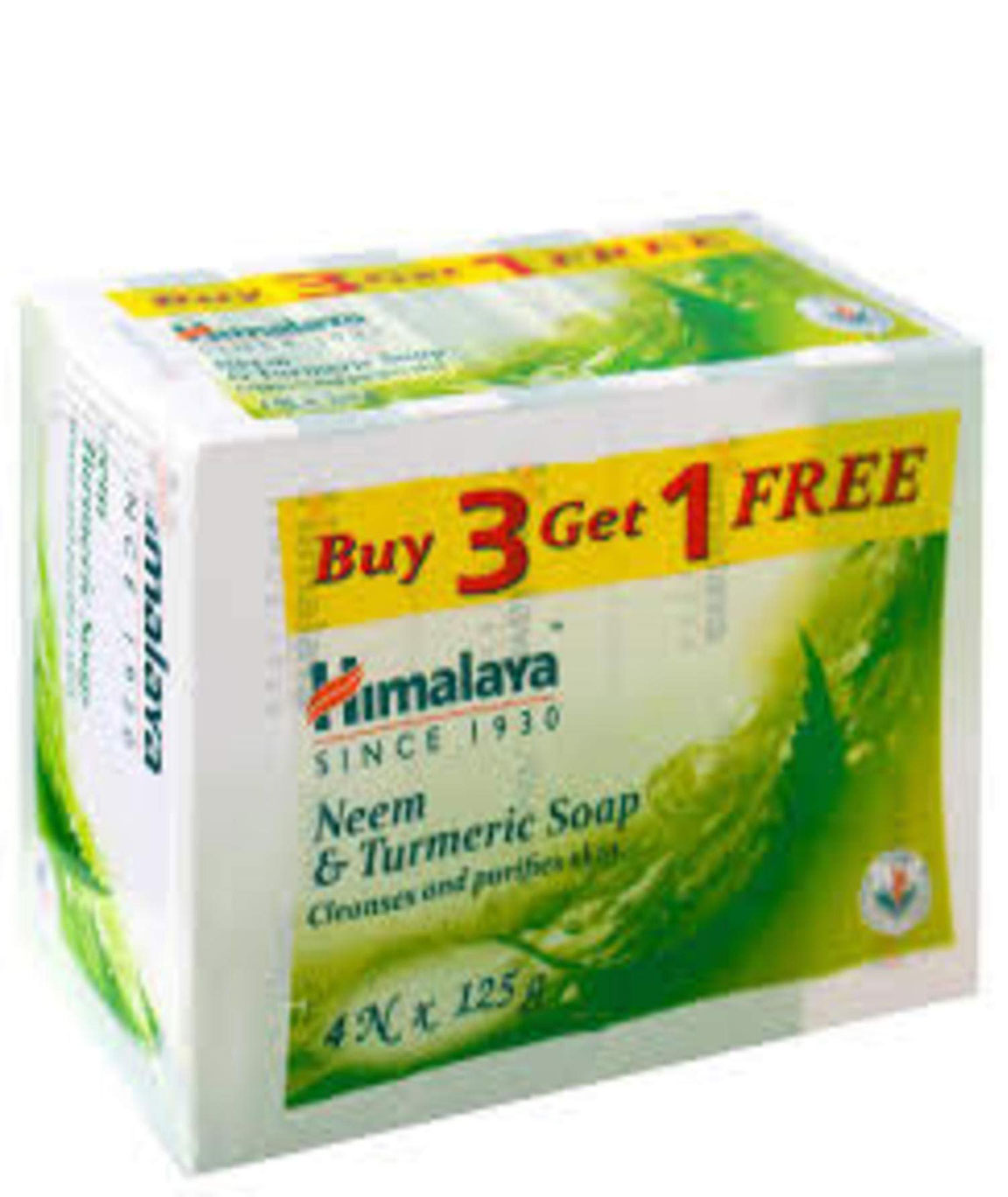 Himalaya Neem and Turmeric Soap, 125gm (Buy 3 Get 1 Free)