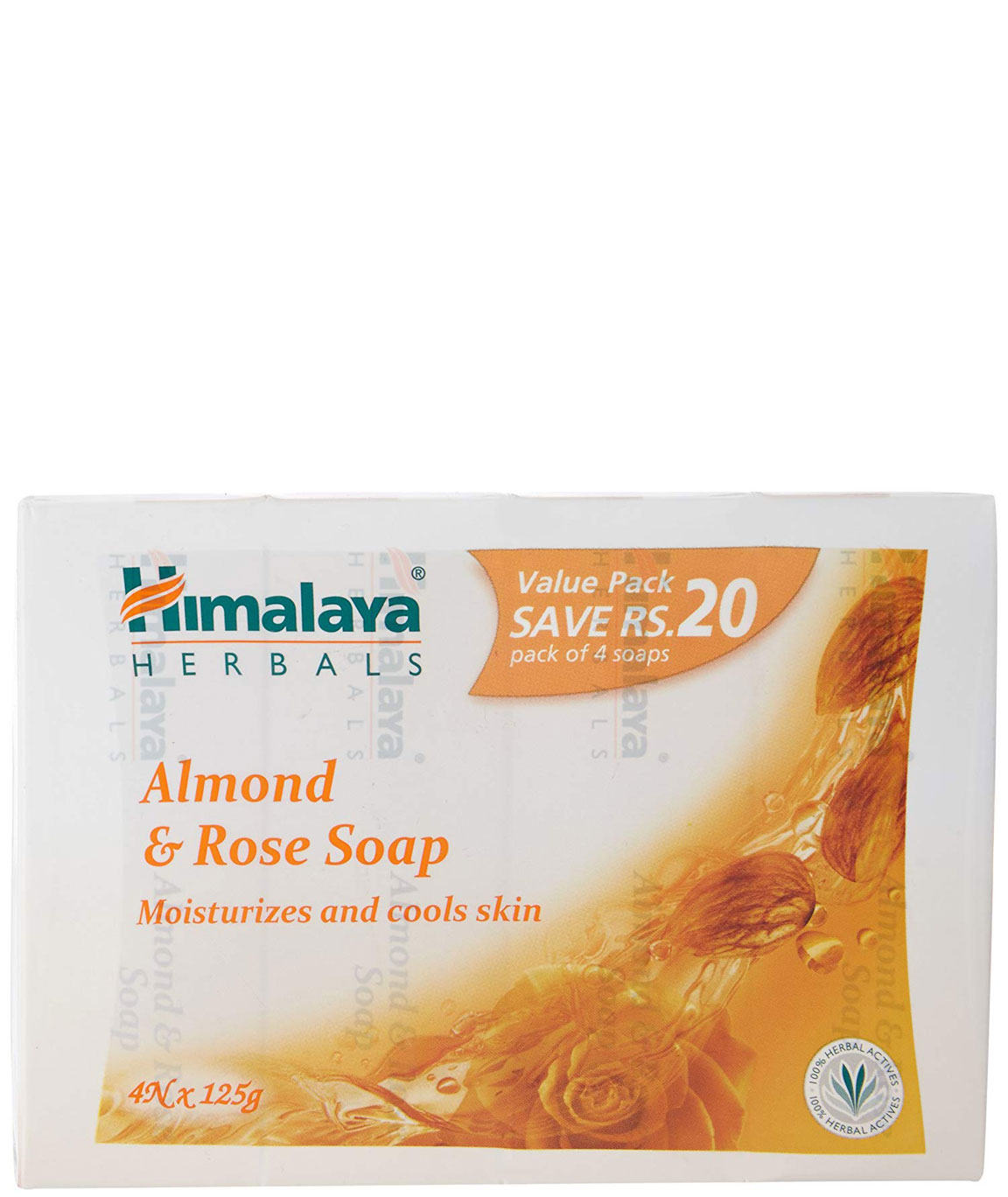 Himalaya Herbals Soap, Almond and Rose, 125gm (Pack of 4, Save Rupees 20)