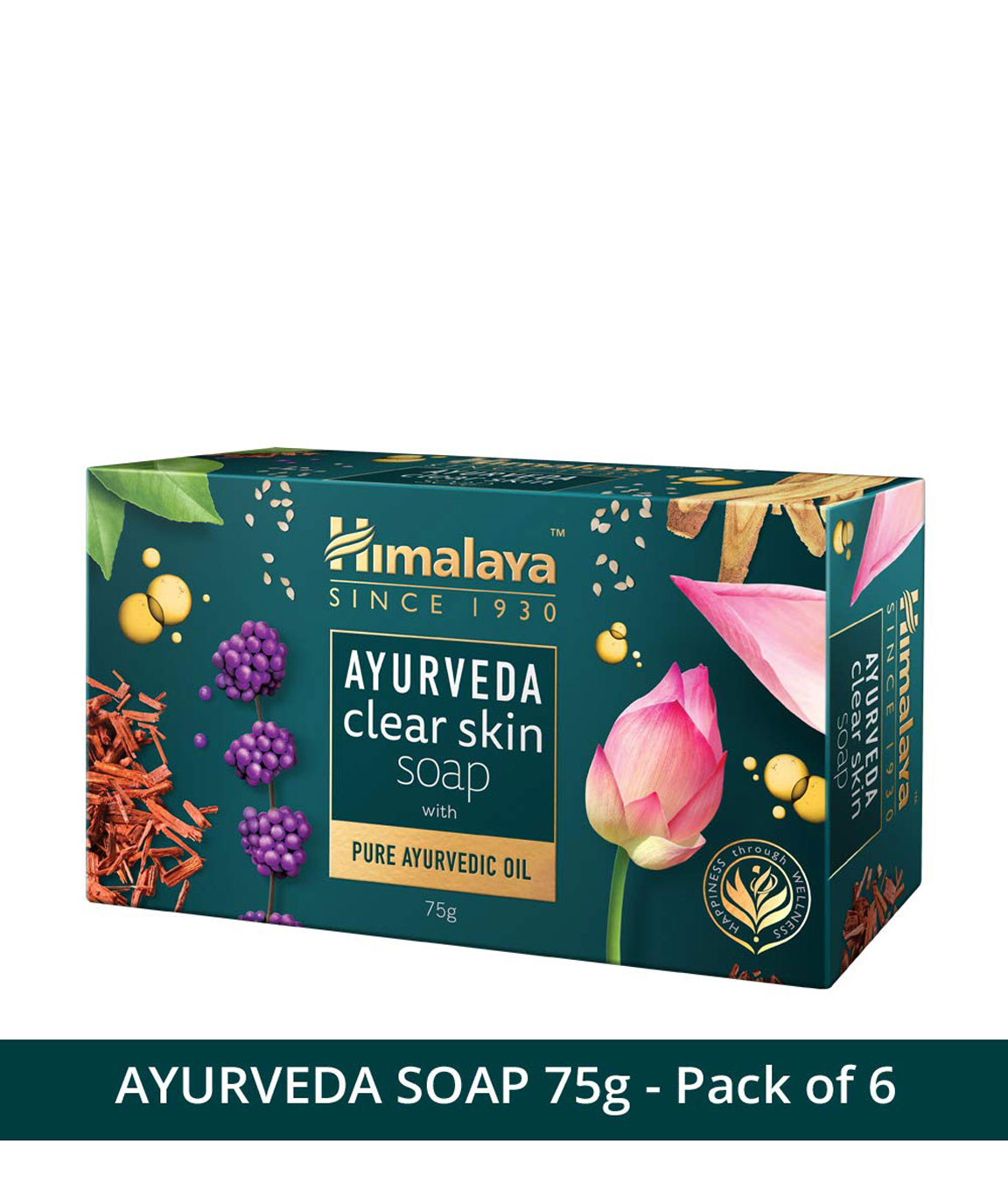 Himalaya Ayurveda Clear Skin Soap, 75 gm (Pack of 6)