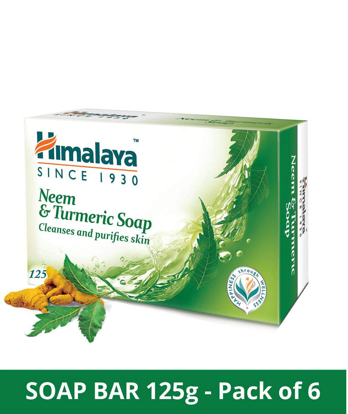 Himalaya Herbals Neem And Turmeric Soap, 125gm (Pack Of 6)