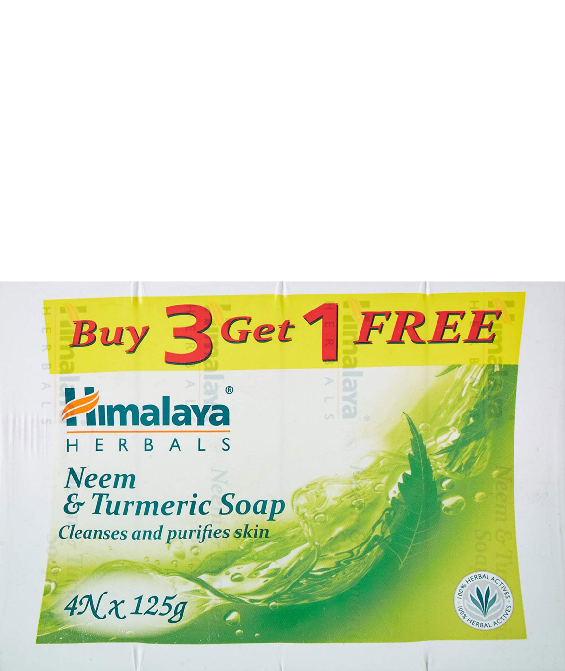 Himalaya Neem and Turmeric Soap, 125gm (Buy 3 Get 1 Free)