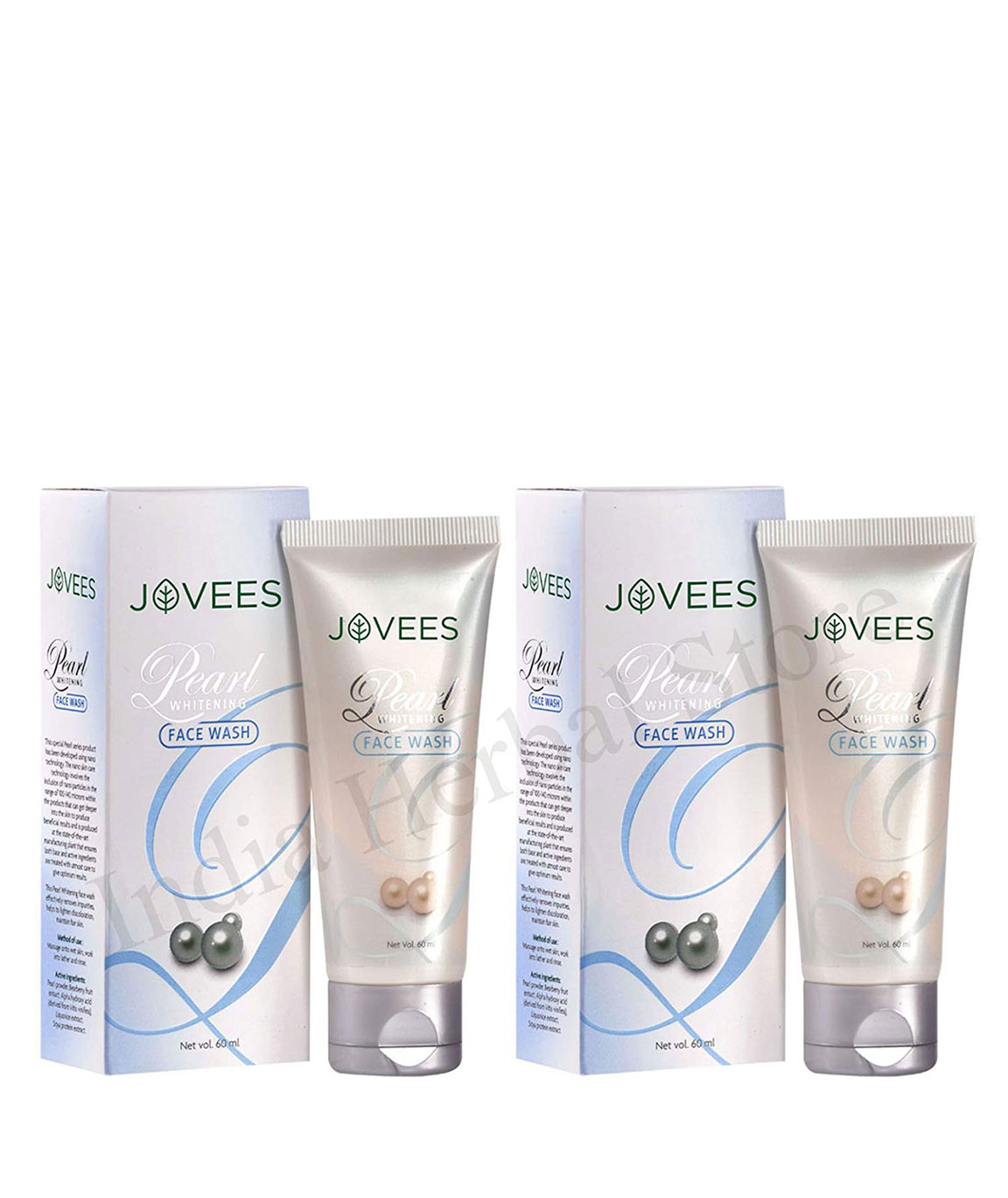 Pack Of 2 Jovees Herbals Pearl Skin Whitening Face Wash Mintains Fair Skin 60 ml