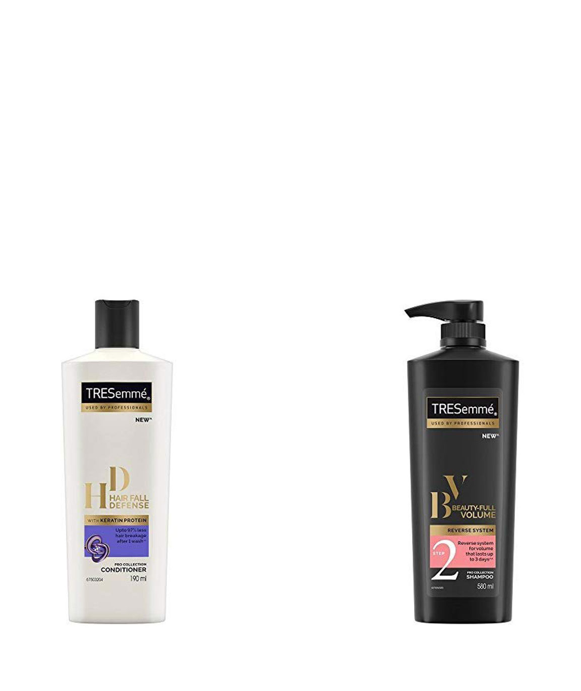 TRESemme Hair Fall Defense Conditioner, 190ml & TRESemme Beauty Volume Shampoo, 580ml