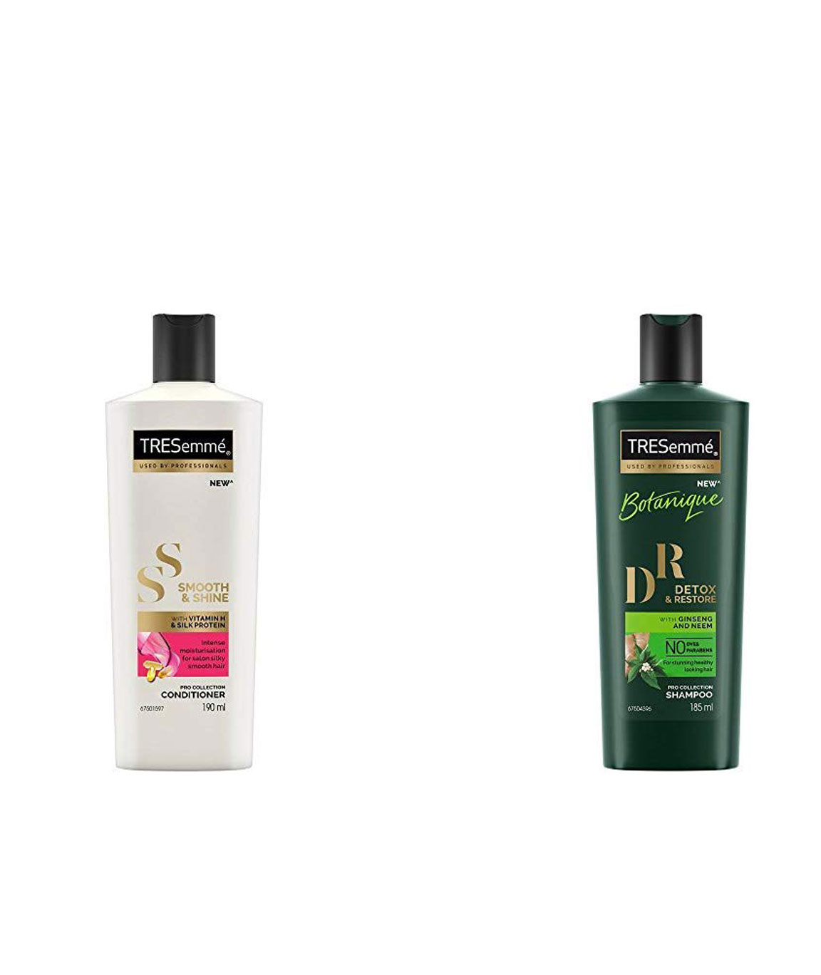 TRESemme Smooth and Shine Conditioner, 190ml & TRESemme Detox and Restore Shampoo, 185ml
