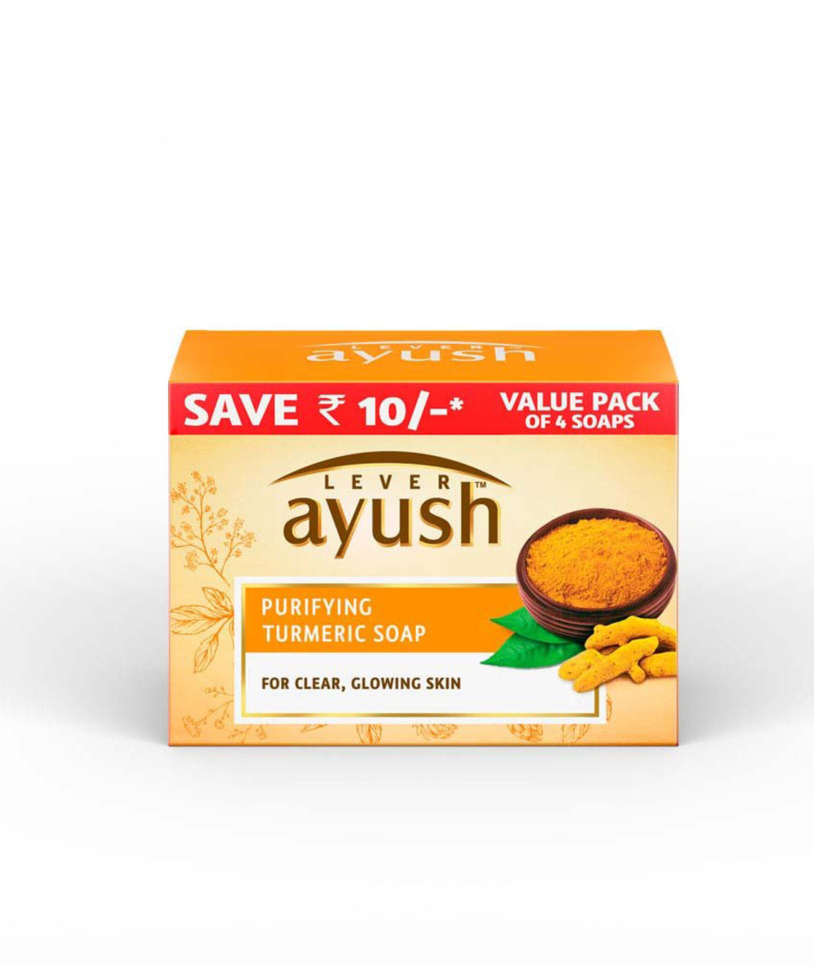 Lever Ayush Purifying Turmeric Soap 100gm (Pack of 4)