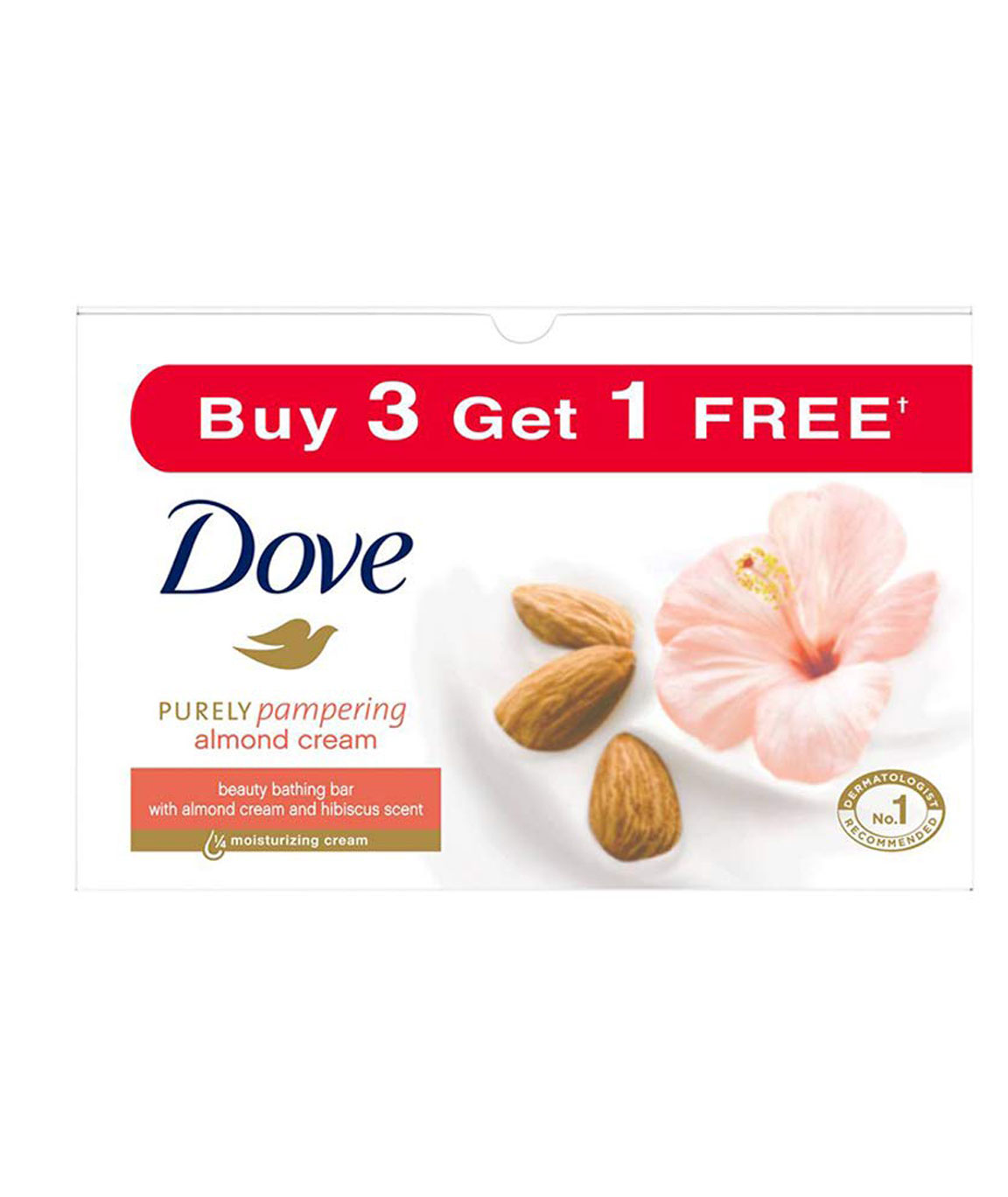Dove Almond Cream Beauty Bathing Bar 100 gm (Pack of 4)