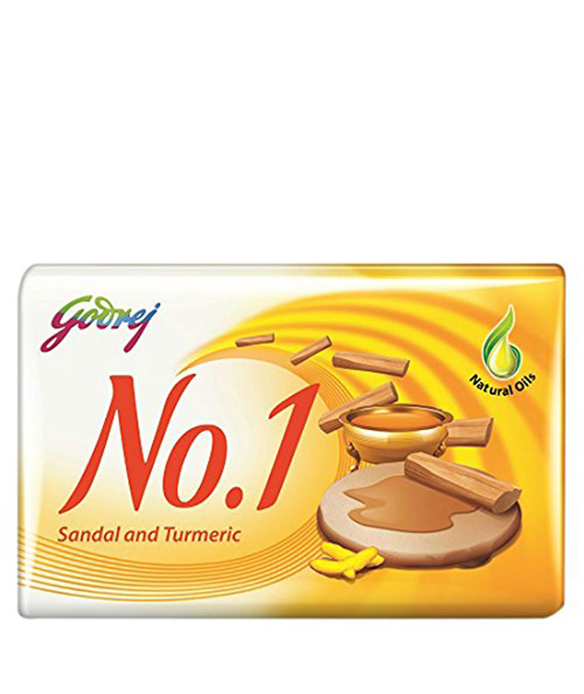 Godrej No.1 Sandal and Turmeric Soap, 100gm (Buy 3 Get 2 Free)