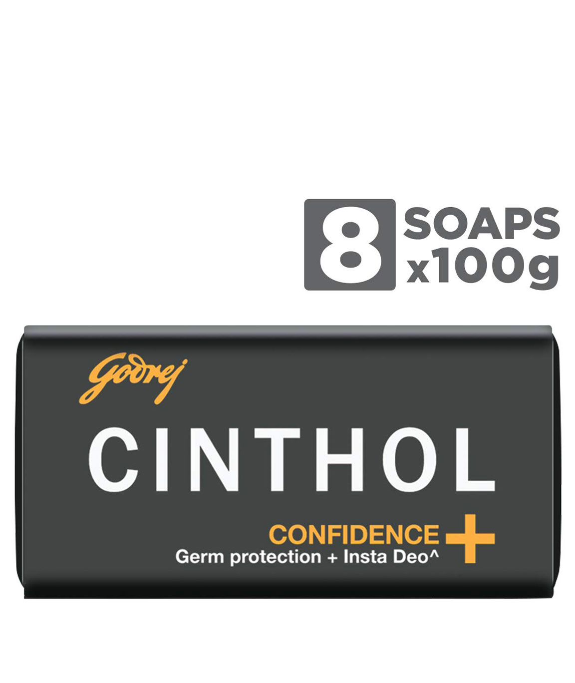 Cinthol Confidence+ Bath Soap, 100gm (Pack of 8)