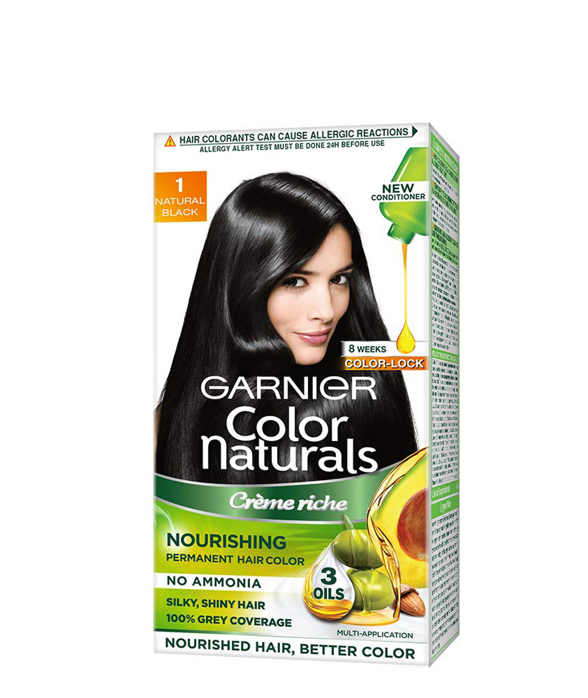Garnier Color Naturals Cr�me hair color, Shade 1 Natural Black, 70ml + 60gm
