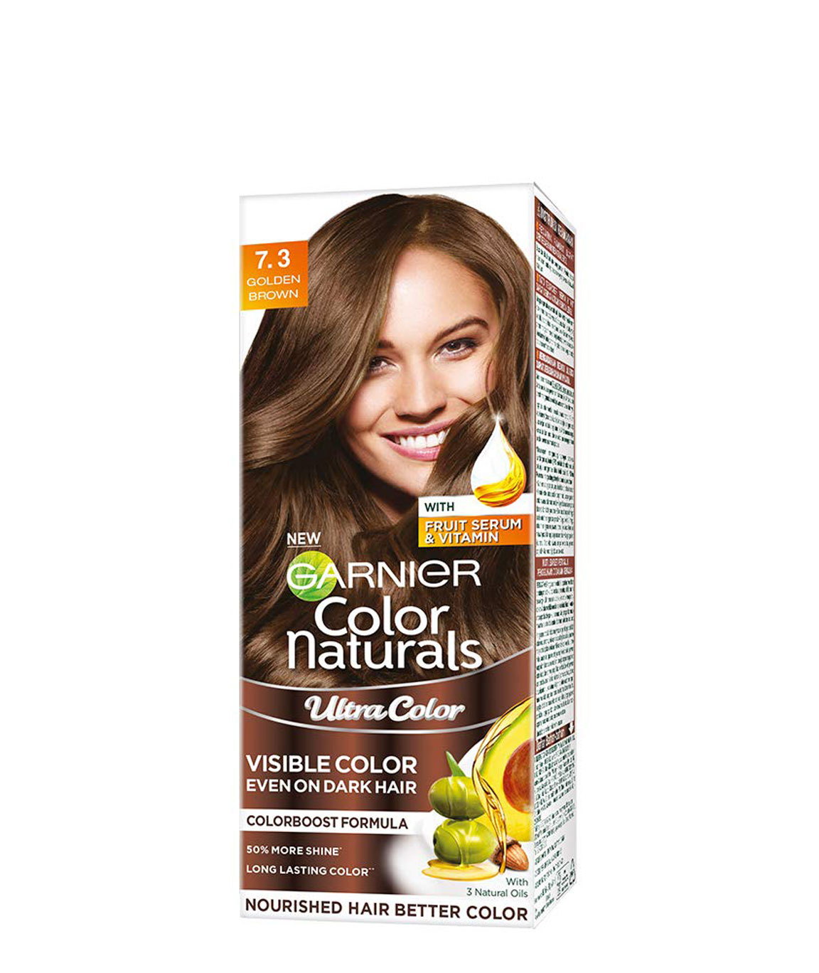 Garnier Color Naturals Crème Riche Hair Color, 730 Golden Brown, 55ml + 50gm