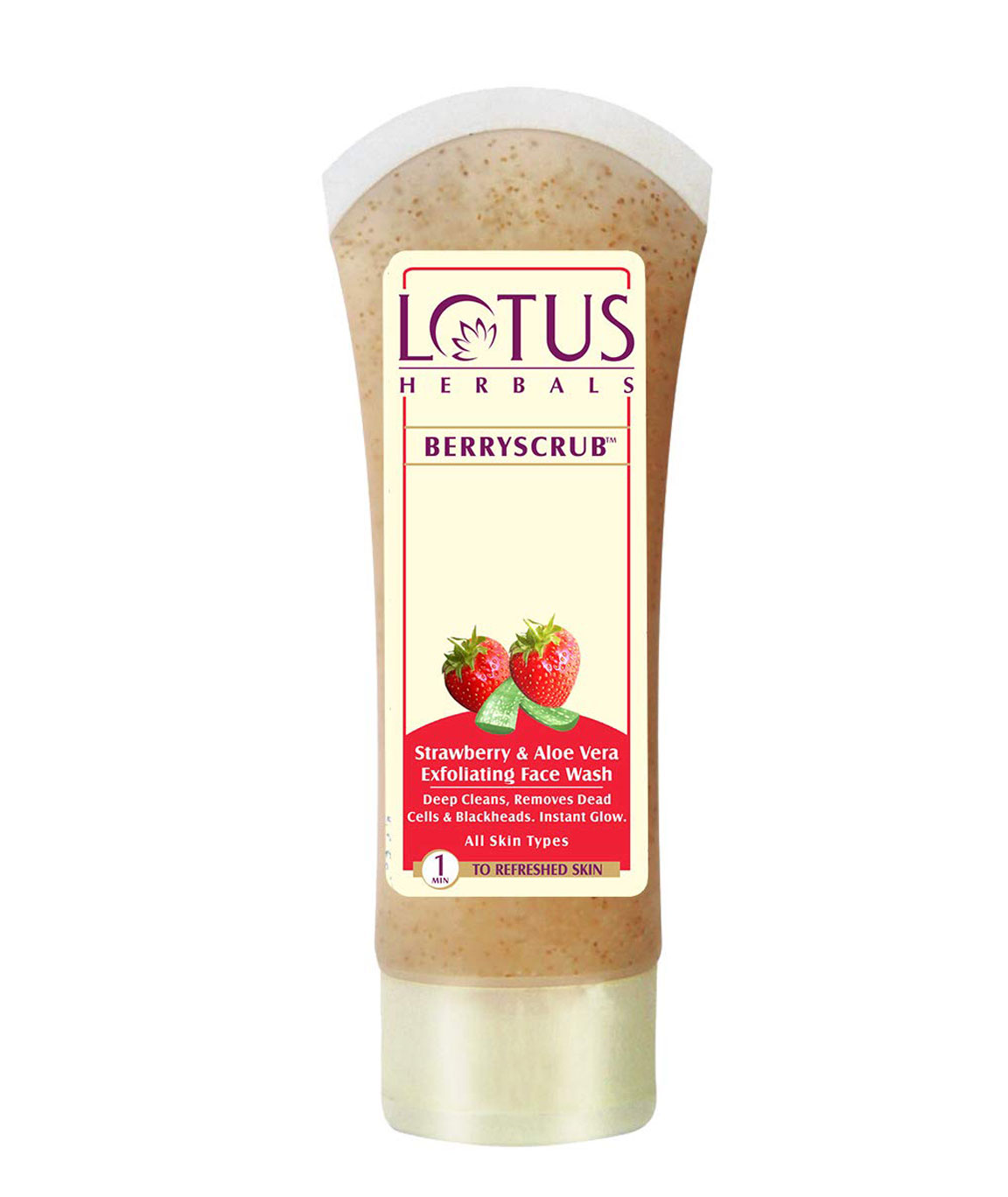 Lotus Herbals Berry Scrub Strawberry And Aloe Vera Exfoliating Face Wash, 120gm