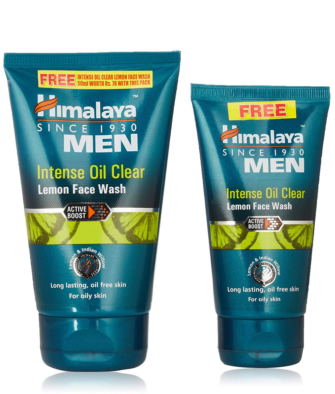Himalaya Men Intense Oil Clear Lemon Face Wash, 100ml with Free Face Wash, 50ml