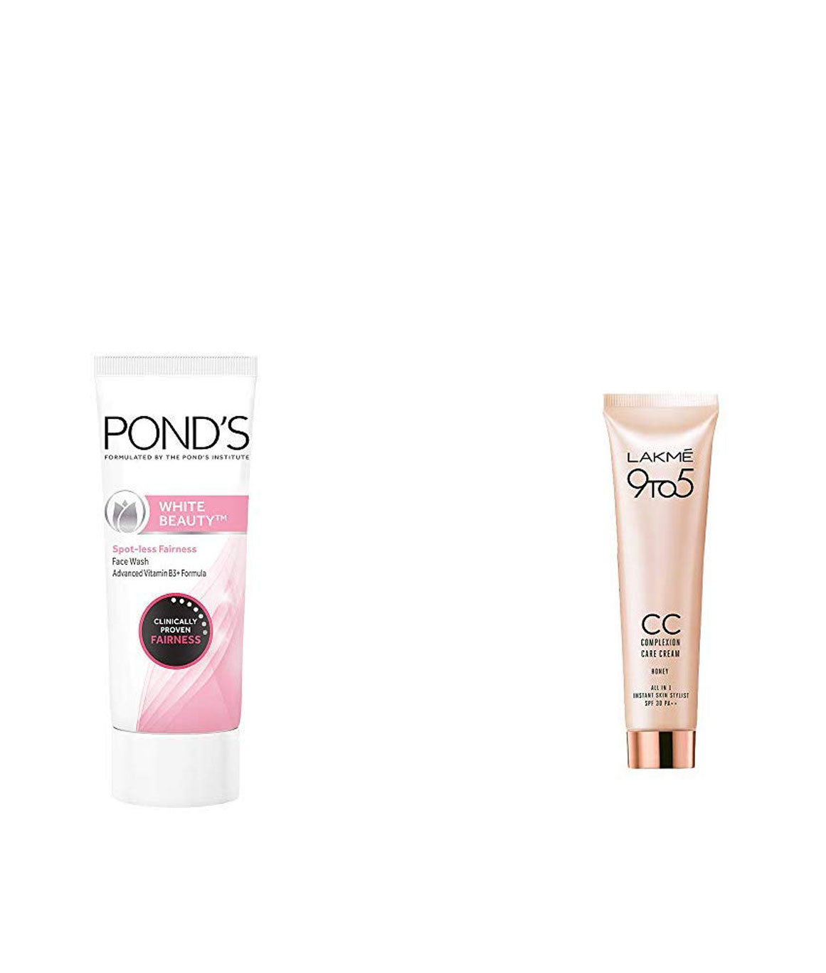 Ponds White Beauty Spot Less Fairness Face Wash, 200 gm & Lakme 9 to 5 Complexion Care CC Cream, Honey, 30gm