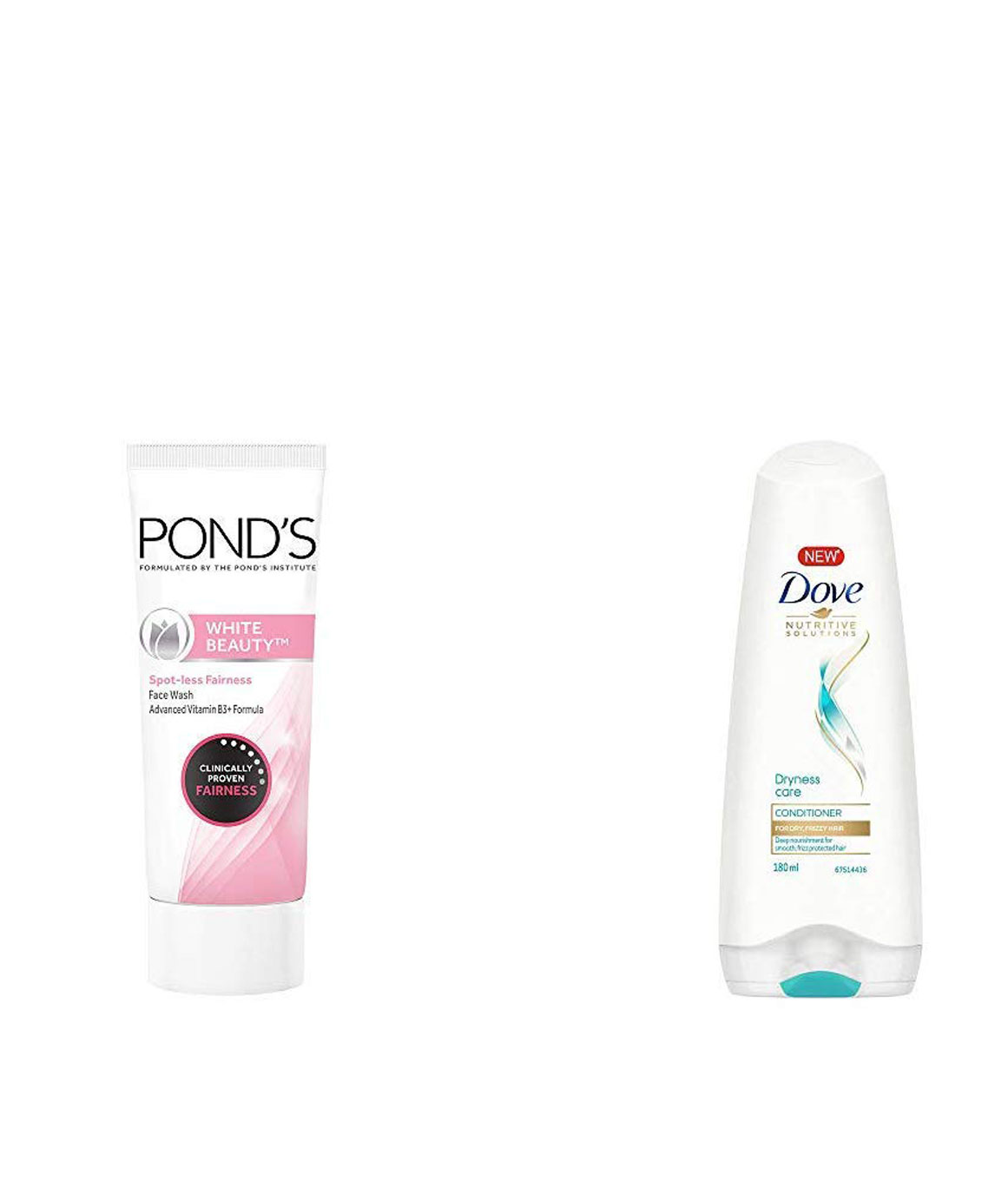Ponds White Beauty Spot Less Fairness Face Wash, 200 gm & Dove Dryness Care Conditioner, 180ml