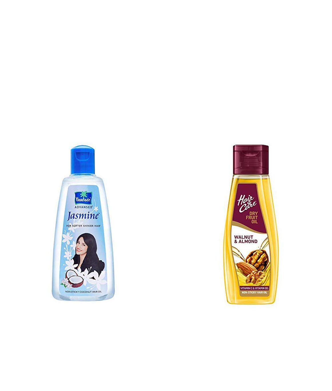 Parachute Advansed Jasmine Coconut Hair Oil, 500ml & Hair & Care Dry Fruit Oil with Walnut and Almond, 500 ml (Non-Sticky Hair Oil)