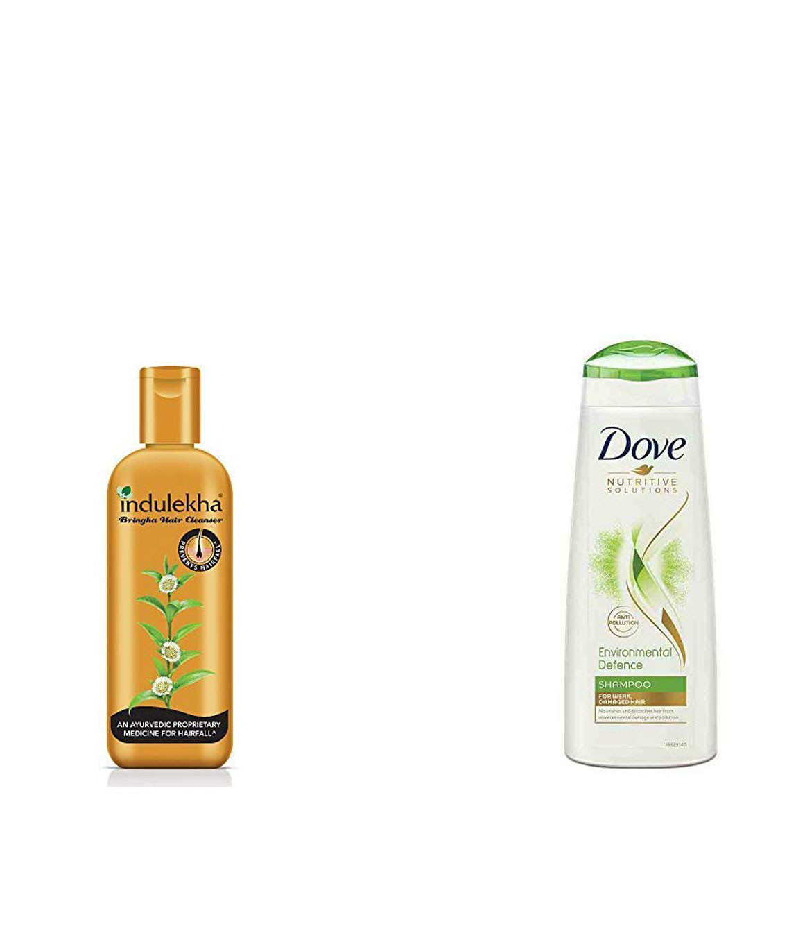 Indulekha Bringha Anti Hair Fall Shampoo, 200ml & Dove Environmental Defence Shampoo, 340ml