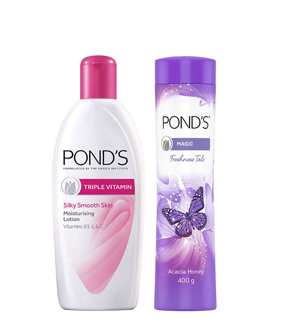 Ponds Triple Vitamin Moisturising Body Lotion, 300ml + PONDS Magic Freshness Talc, 400 gm