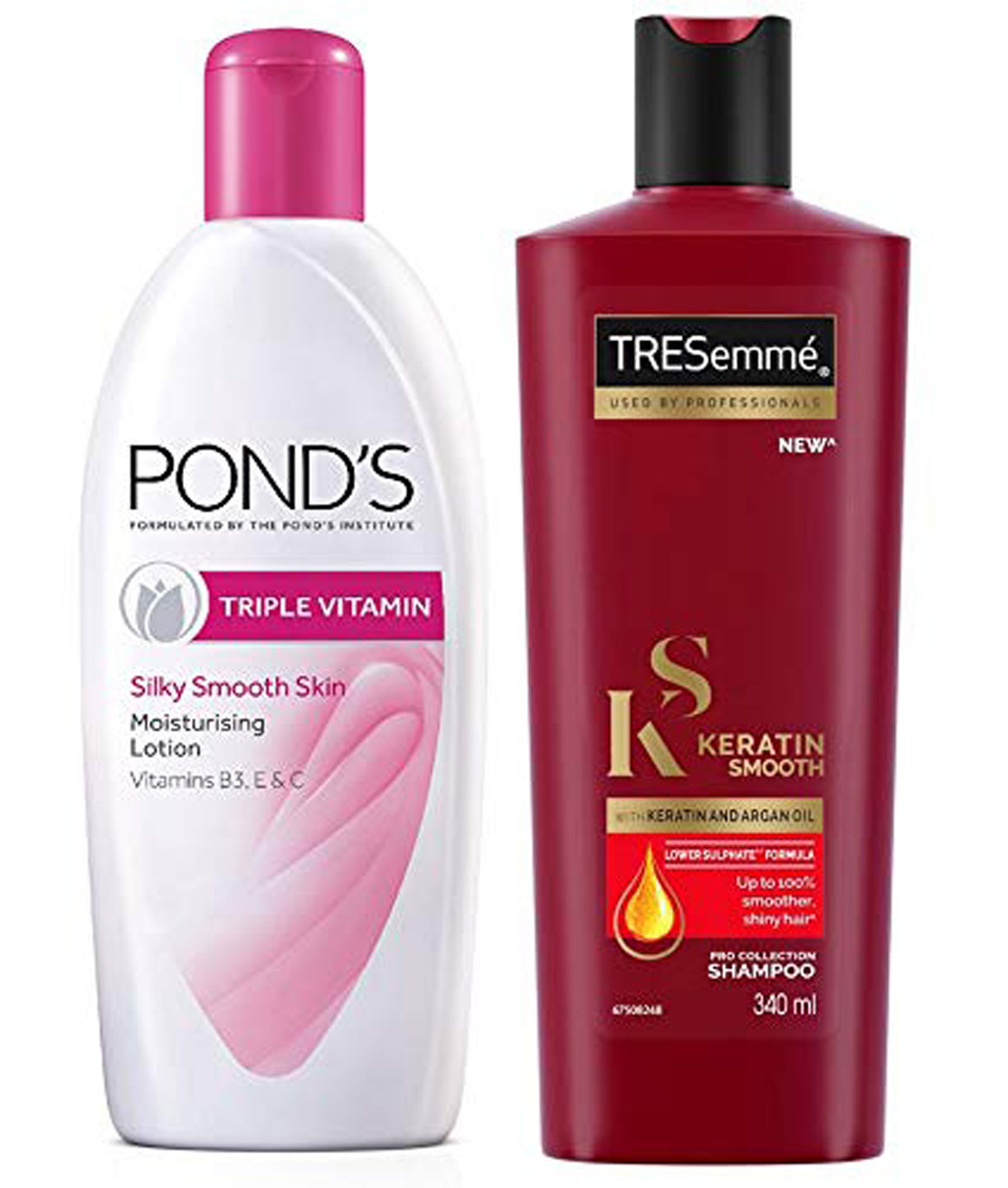 Ponds Triple Vitamin Moisturising Body Lotion, 300ml & TRESemme Keratin Smooth Shampoo, 340ml