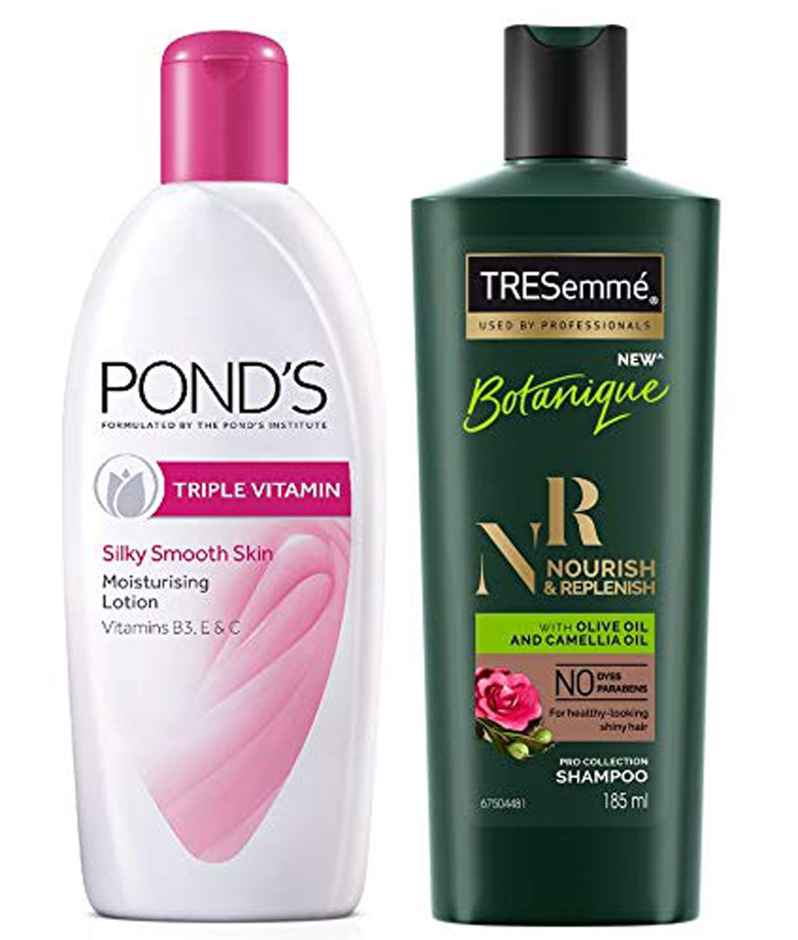 Ponds Triple Vitamin Moisturising Body Lotion, 300ml & TRESemme Nourish and Replenish Shampoo, 185ml