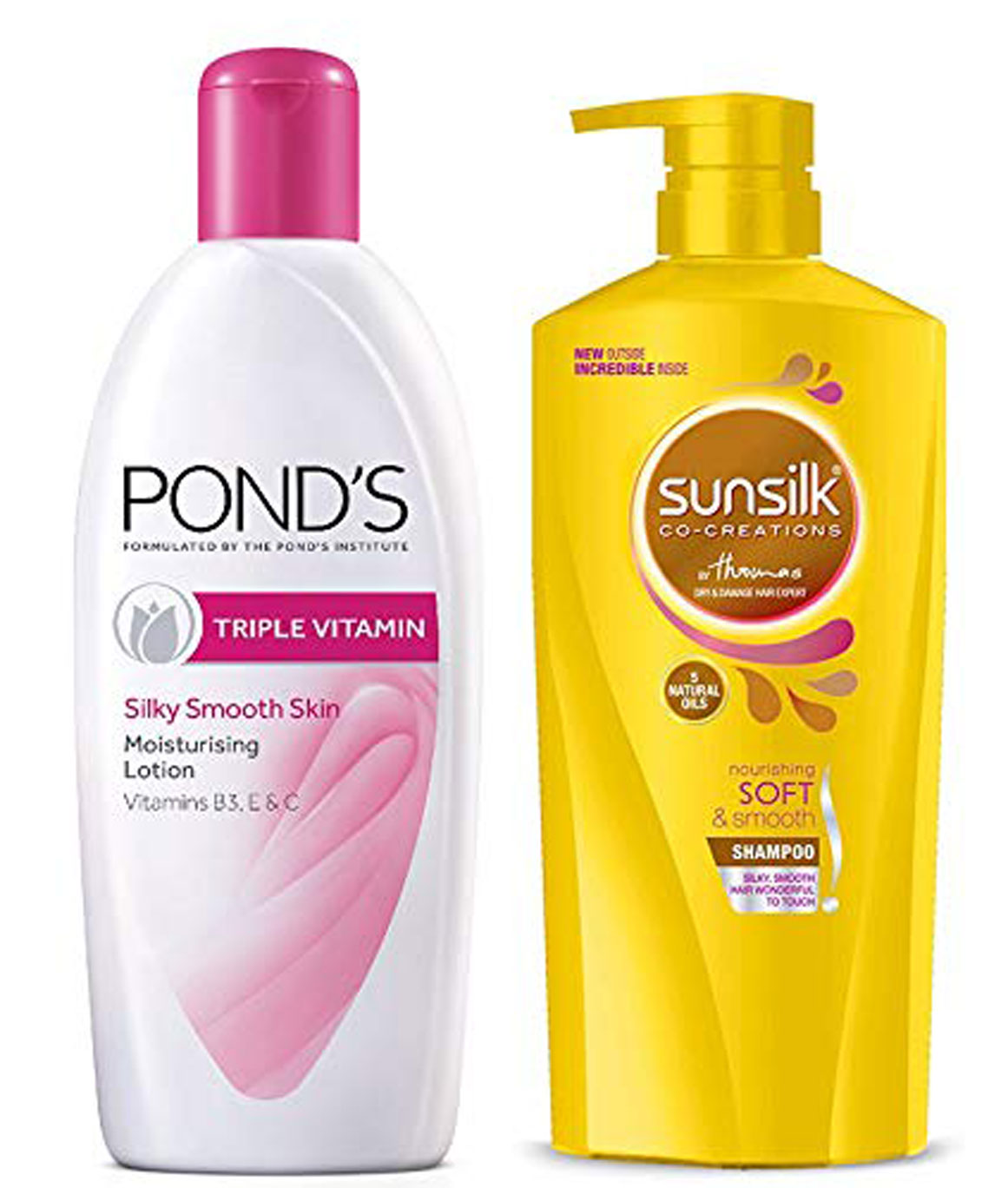 Ponds Triple Vitamin Moisturising Body Lotion, 300ml & Sunsilk Nourishing Soft & Smooth Shampoo 650ml