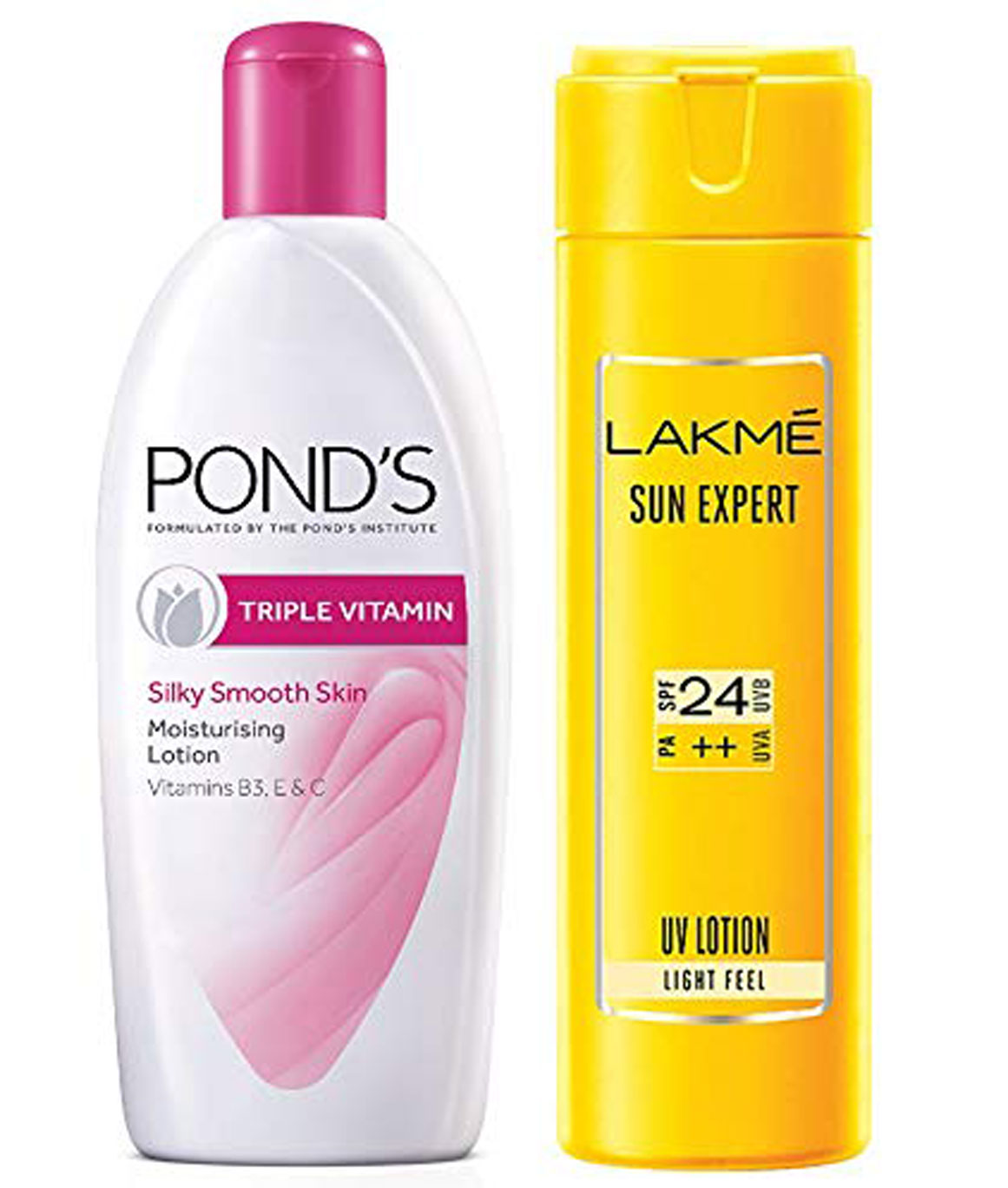 Ponds Triple Vitamin Moisturising Body Lotion, 300ml & Lakme Sun Expert SPF 24 PA Fairness UV Sunscreen Lotion, 60ml