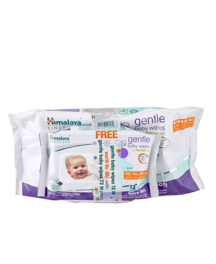 HIMALAYA BABY WIPES 12+72 WIPES)