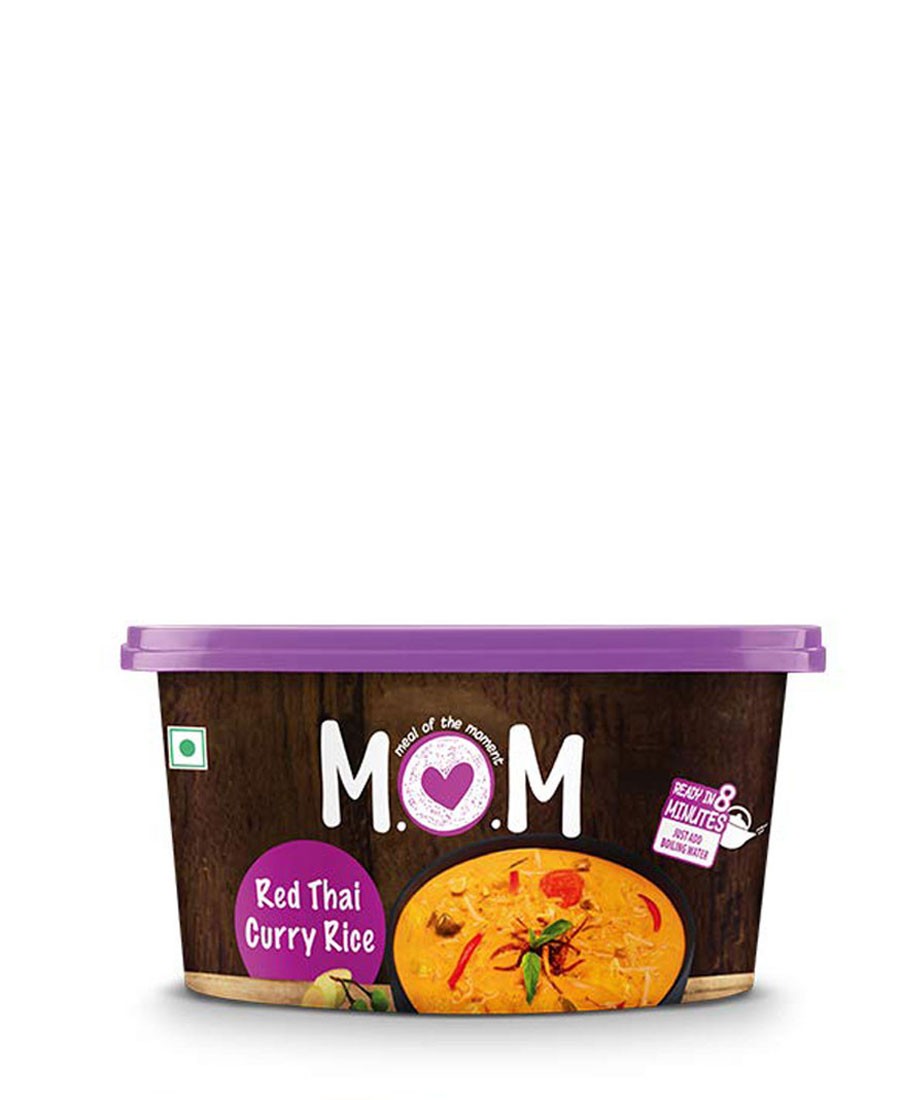 Moms Red Thai Curry Rice Tube 75gm