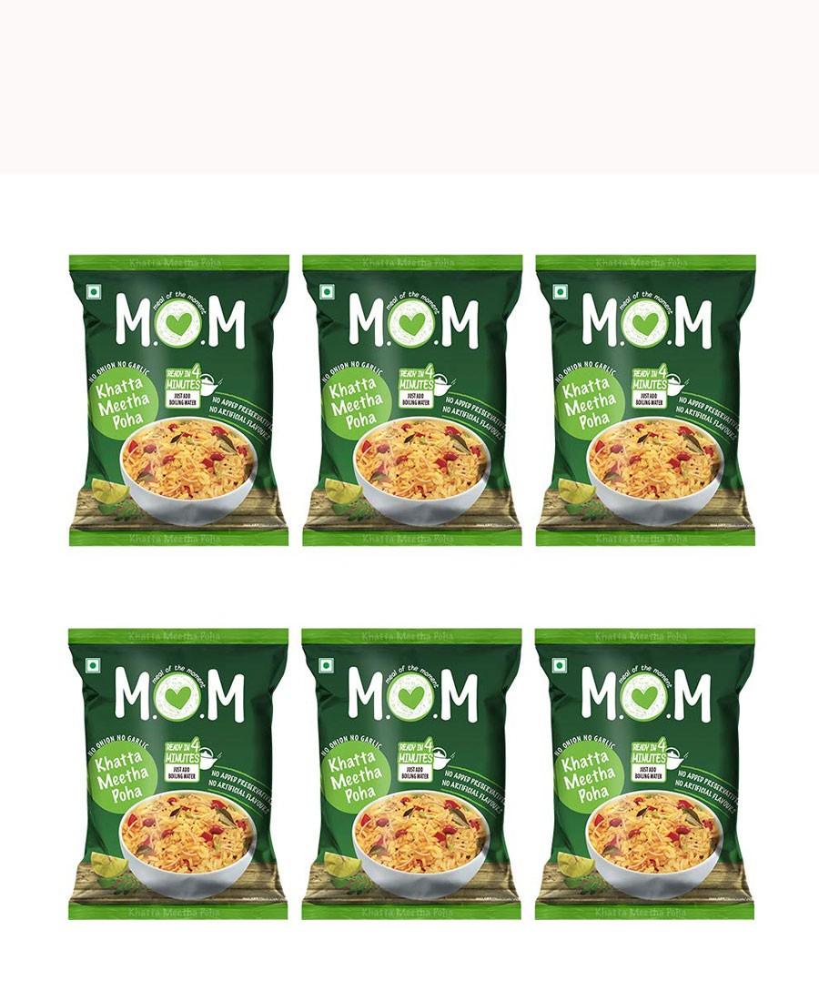 Moms Khatta Meetha Poha Pouch 80gm(pack of 6)