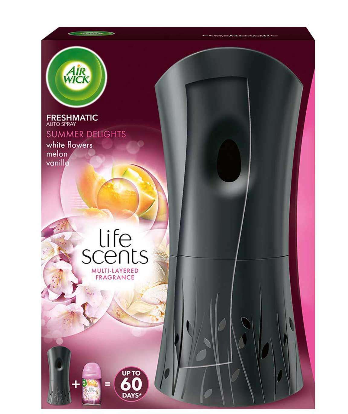 Airwick Freshmatic Life Scents Air-freshner Complete Kit [Machine + Summer Delights refill - 250 ml]