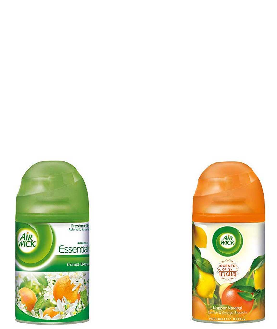 Airwick Freshmatic Refill - Orange Blossom - 250 ml & Scents of India Freshmatic Air Freshener Refill - 250 ml (Nagpur Narangi) Combo