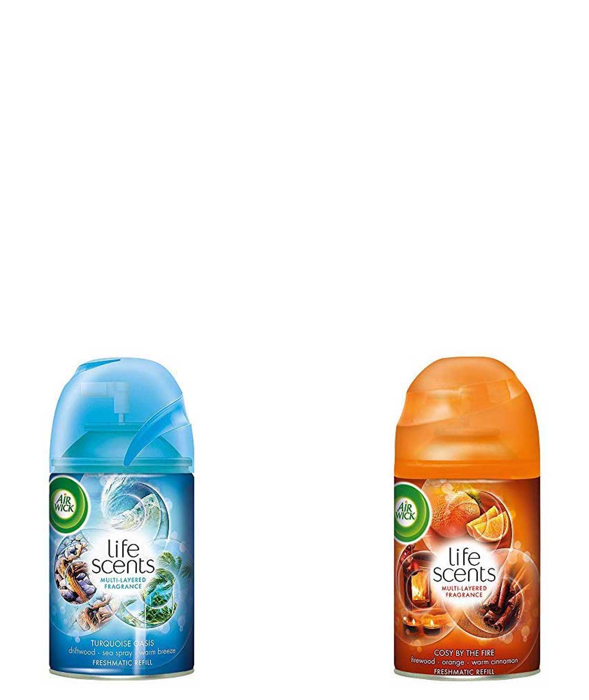 Airwick Freshmatic Refill Life Scents Turquoise Oasis - 250 ml & Freshmatic Refill Life Scents Cosy by the Fire - 250 ml Combo