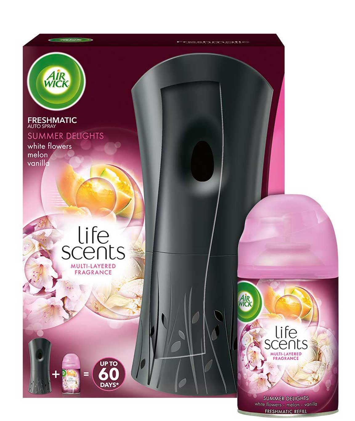 Airwick Summer Delights Freshmatic Complete Kit - 250 ml with Airwick Summer Delights Freshmatic Refill Life Scents - 250 ml
