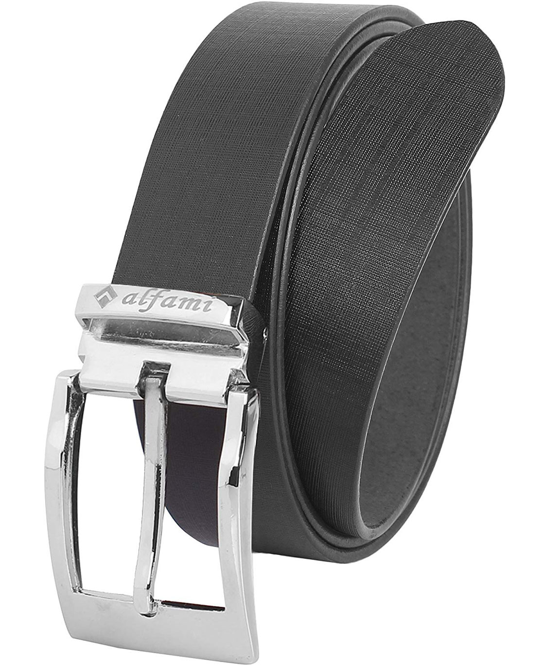 Alfami formal/casual black genuine leather belts for mens- 1 year guarantee, Gift for gents, BKJS-04