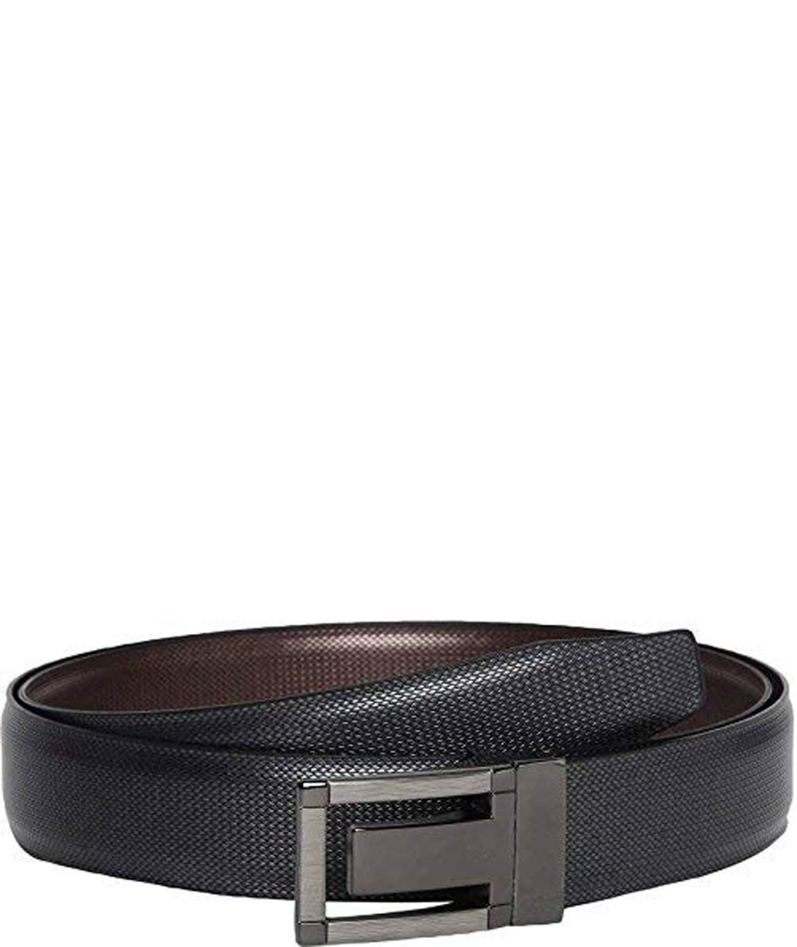 alfami Zoro Men`s PU Leather Reversible Belt (Black/Brown, Free Size Upto 42)