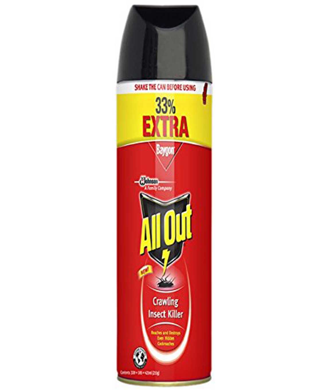 All Out Crawling Insect Killer (Red) - 320ml with 33% Extra and Rs. 30/- Off