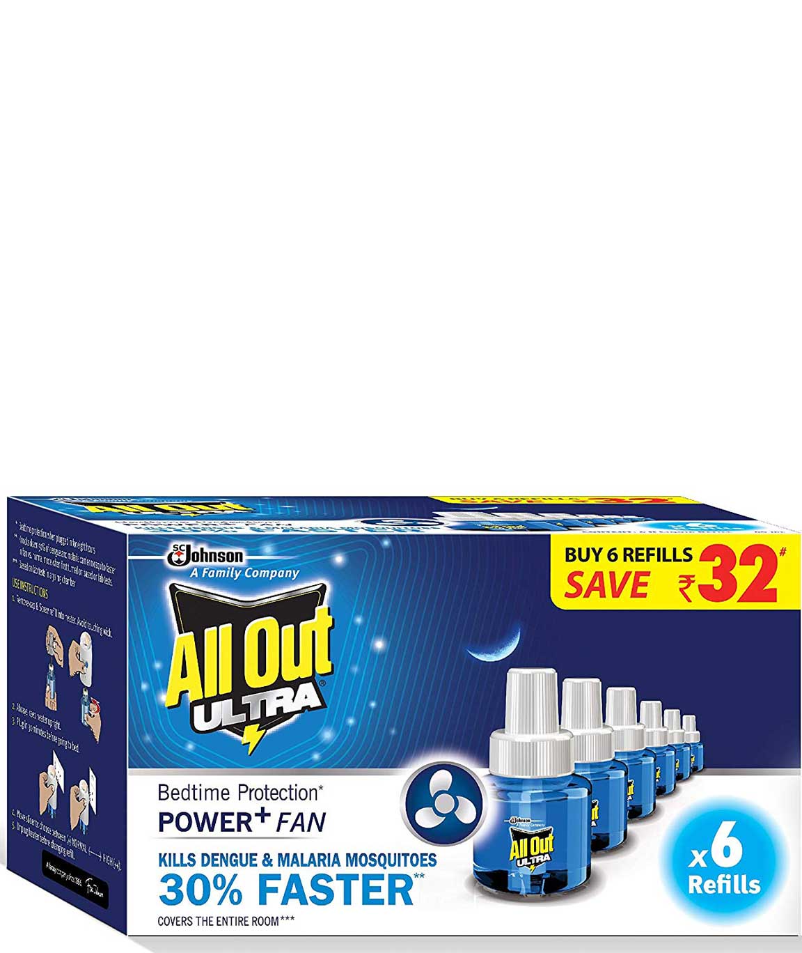 All Out Ultra Power+ FAN (6 refills pack)