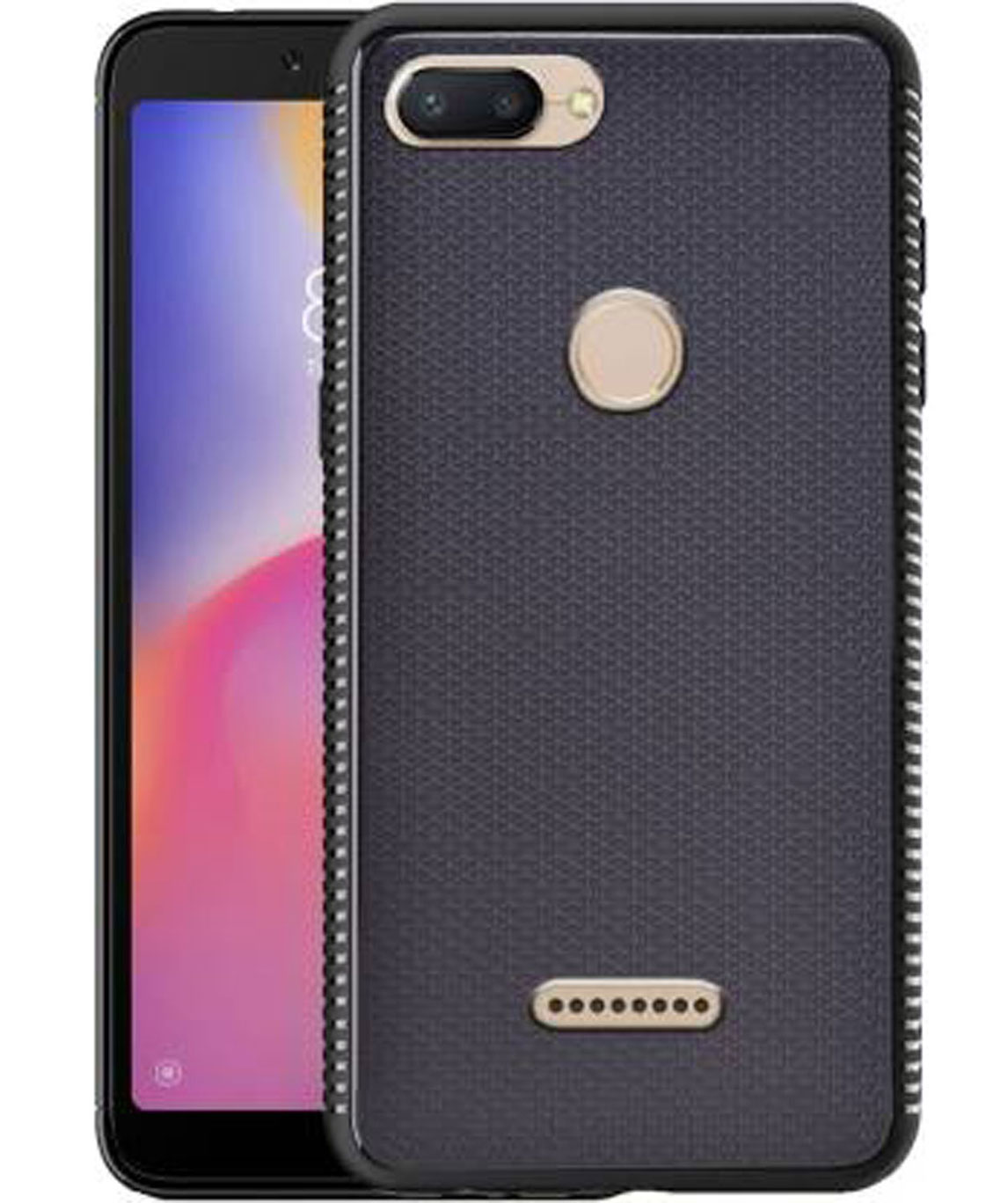 BACK COVER FOR MI REDMI 6 (BLACK, CAMERA BUMP PROTECTOR)