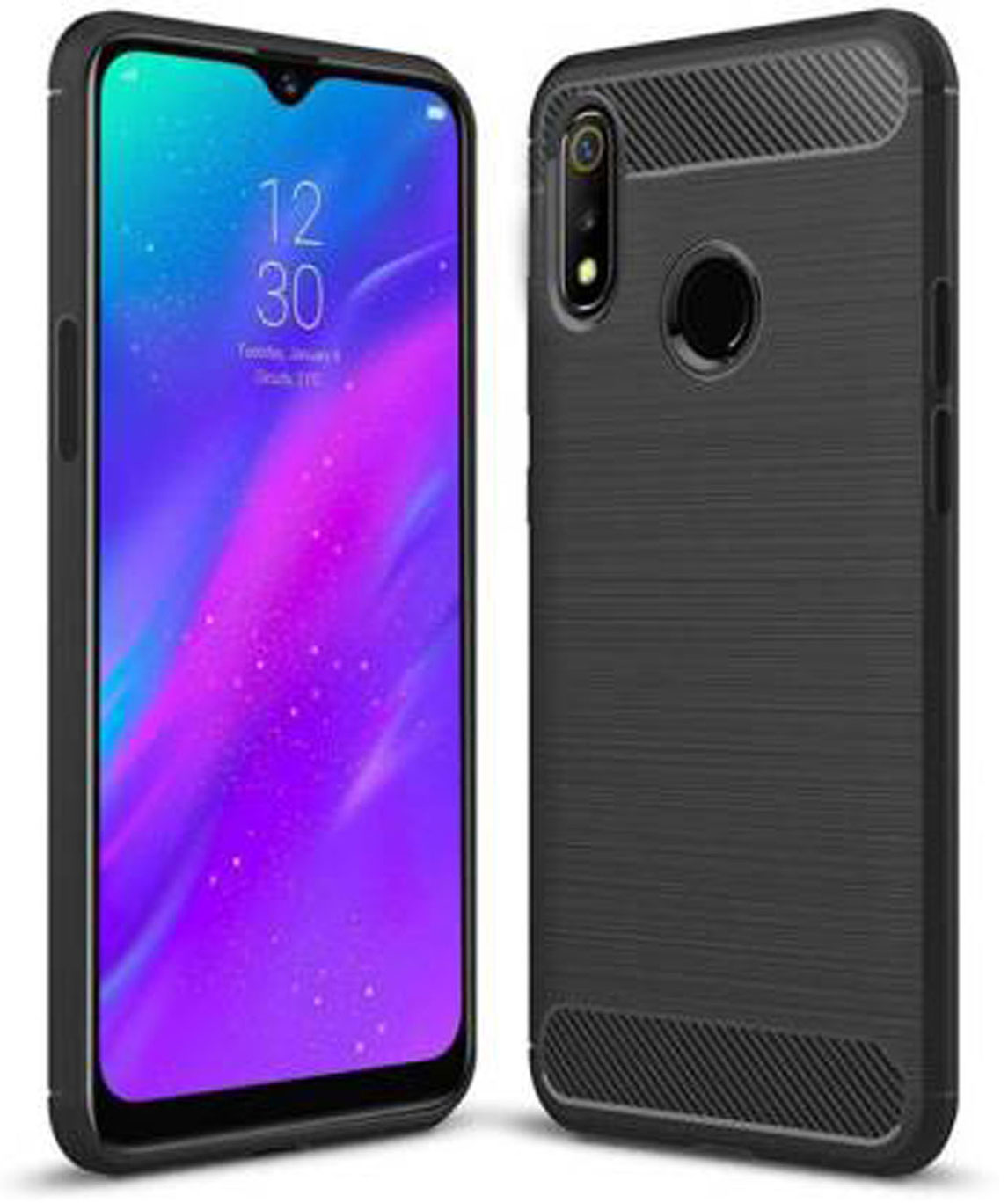 BACK COVER FOR REALME 3 PRO (BLACK, CAMERA BUMP PROTECTOR)