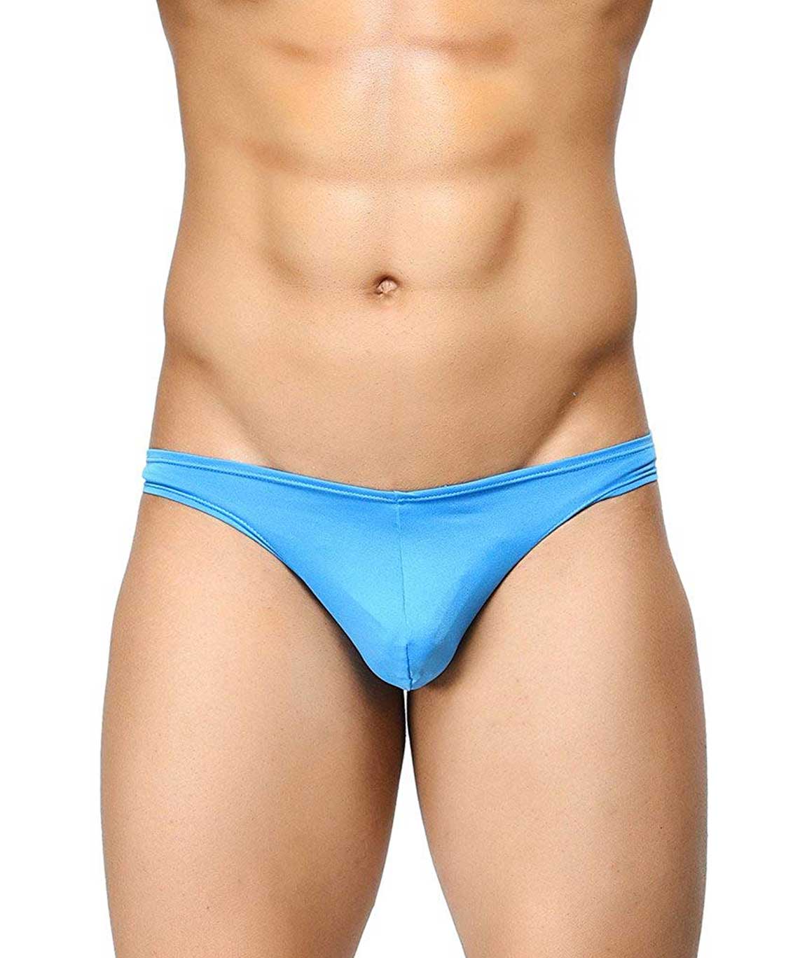BASIICS by La Intimo Men`s Blue Polyester Spandex Semi-Seamless Feather Weight Brief
