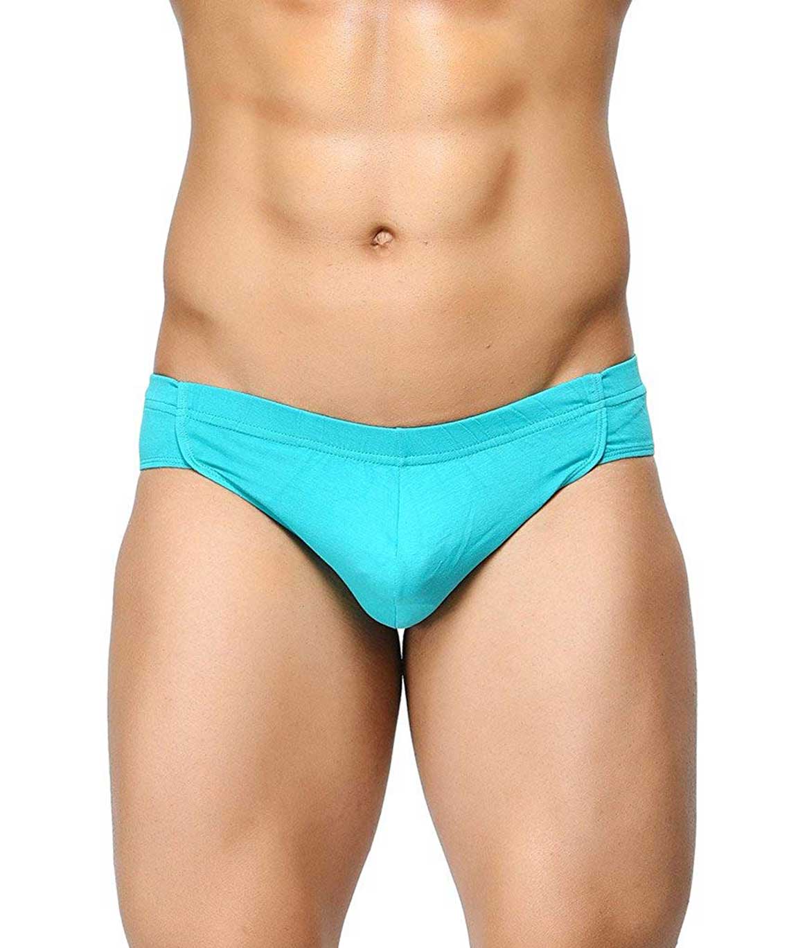 BASIICS by La Intimo Men`s Teal Cotton Spandex Breatheable Chic Brief
