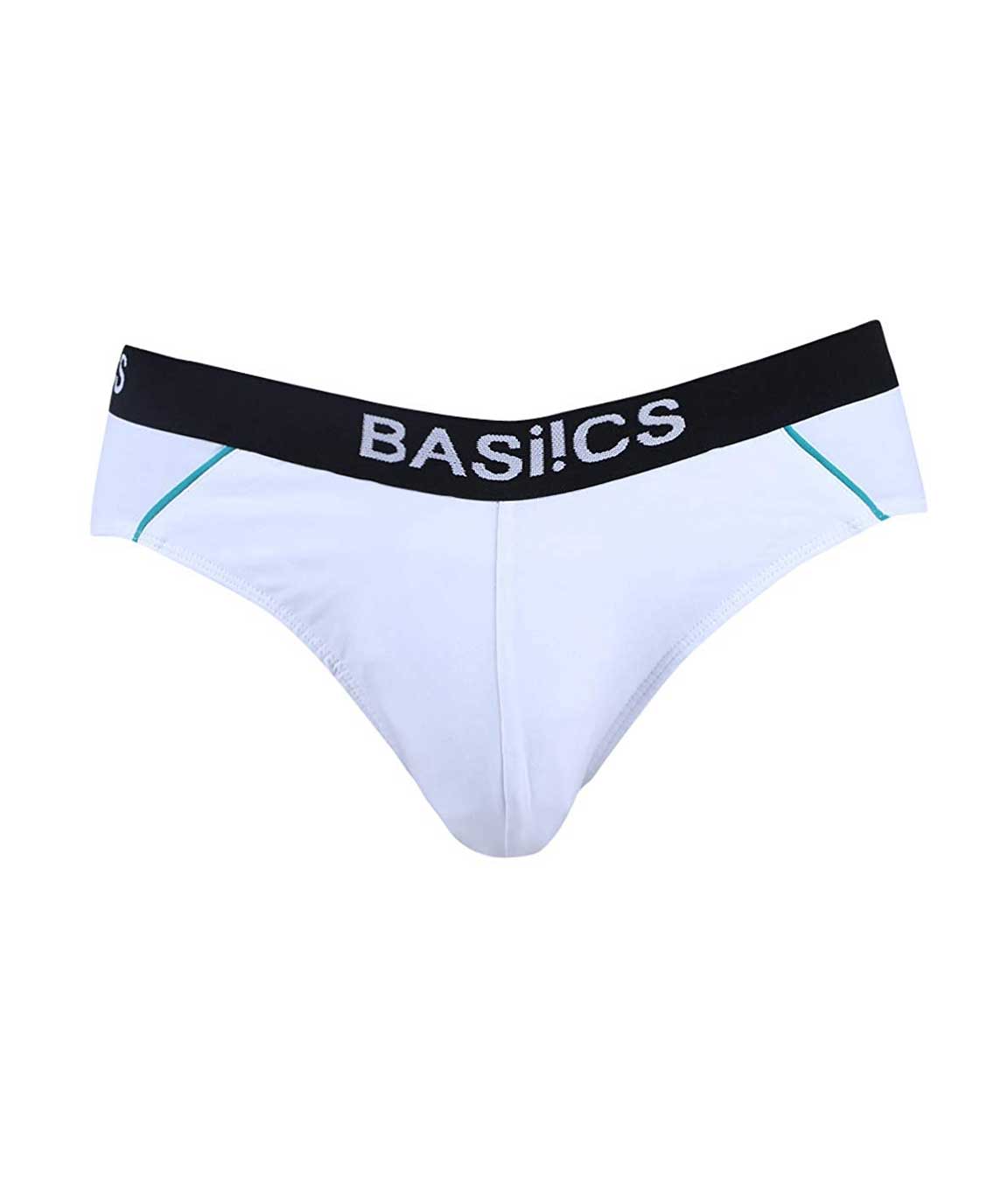 BASIICS by La Intimo Men`s White Cotton Spandex Power Brief