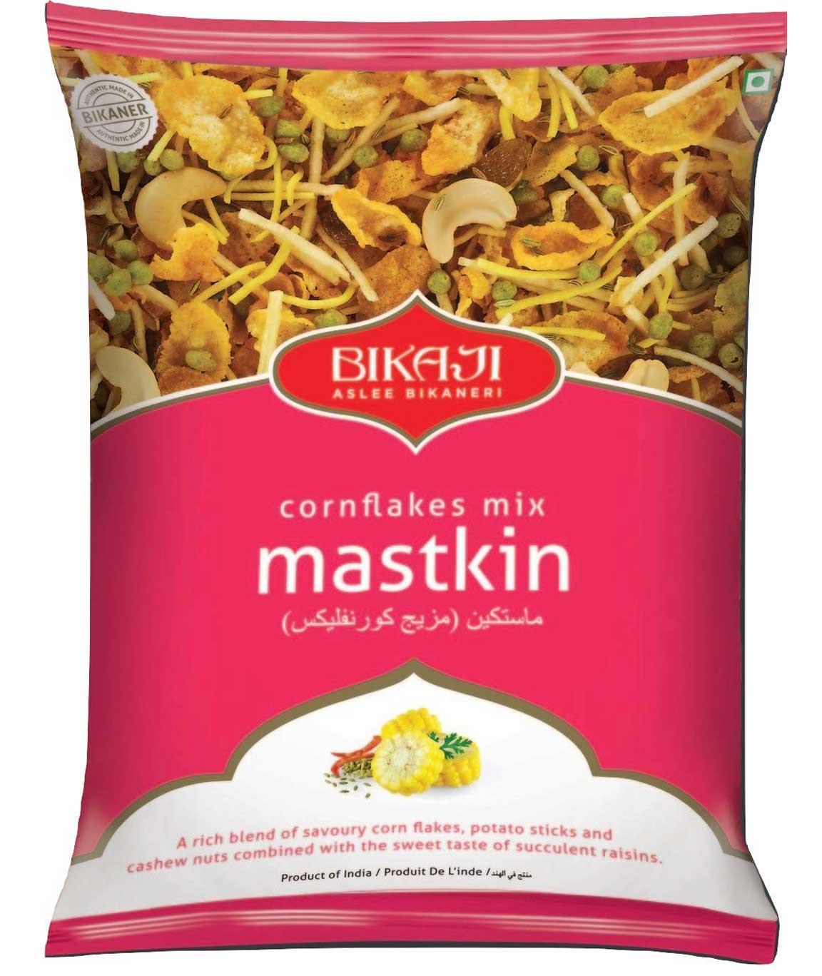 Bikaji Cornflakes Mix Mastkin 100% Vegetarian Indian Namkeen Snack 750g (Pack of 5 x 150g)