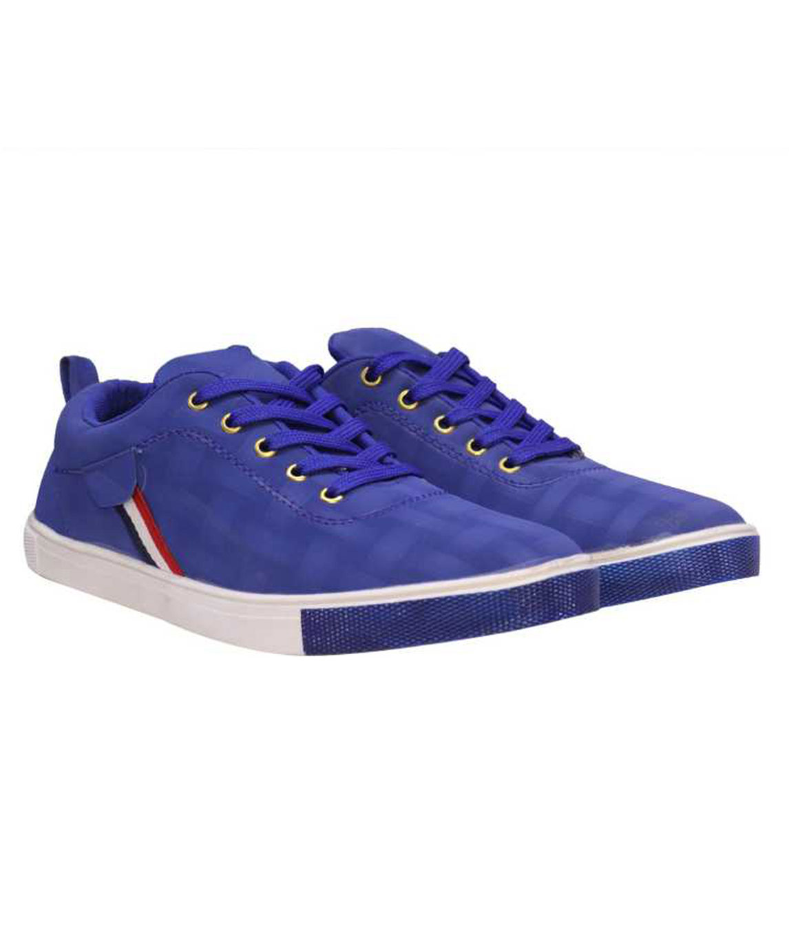 CHECK SNEAKERS CASUALS FOR MEN (WHITE, BLUE)